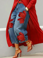 Conjunto Maud de camisa larga y jeans florales