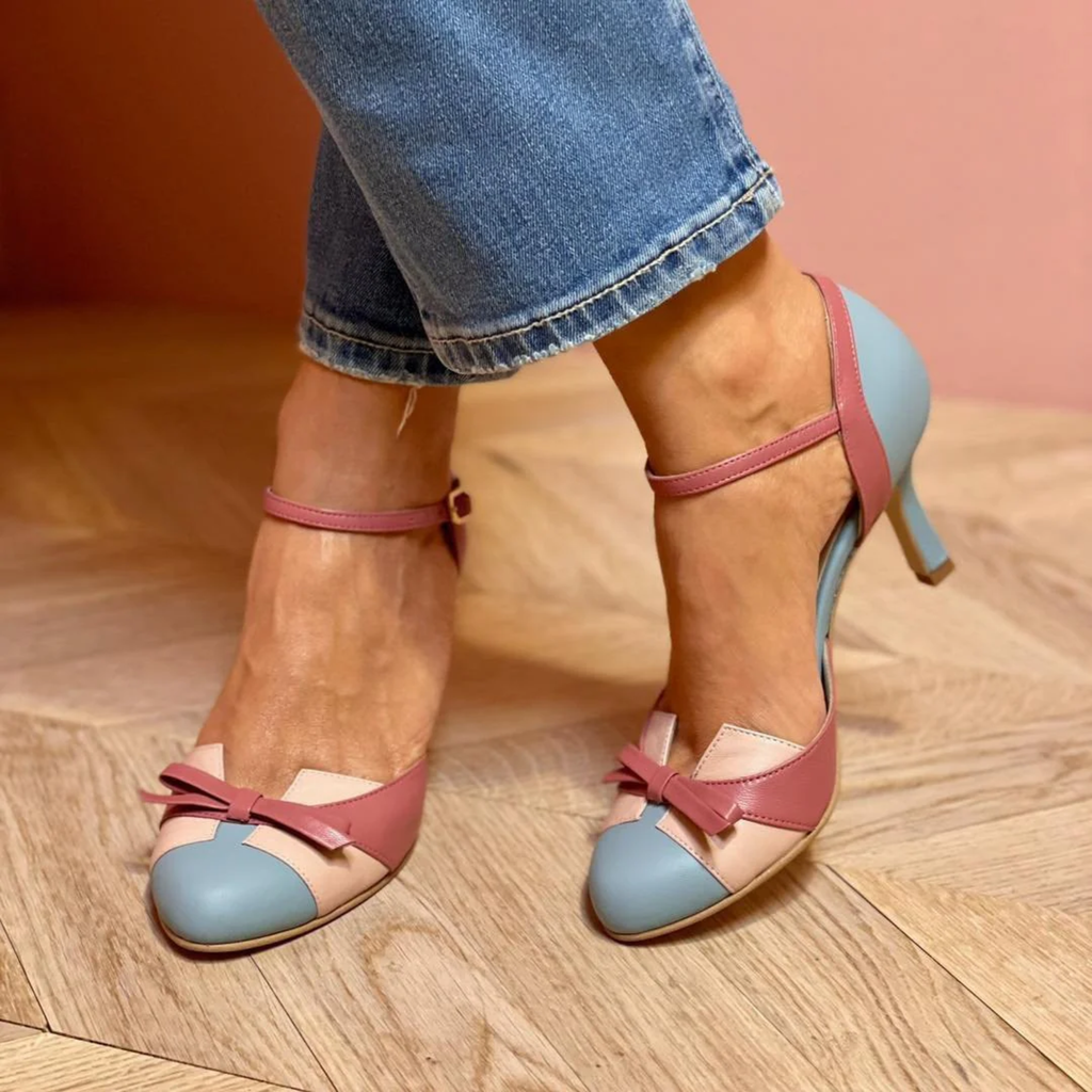 Sandalias vintage ortopédicas Grazia - Azul empolvado