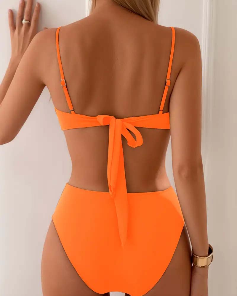 Alejandra | Bikini de dos piezas elegante Naranja