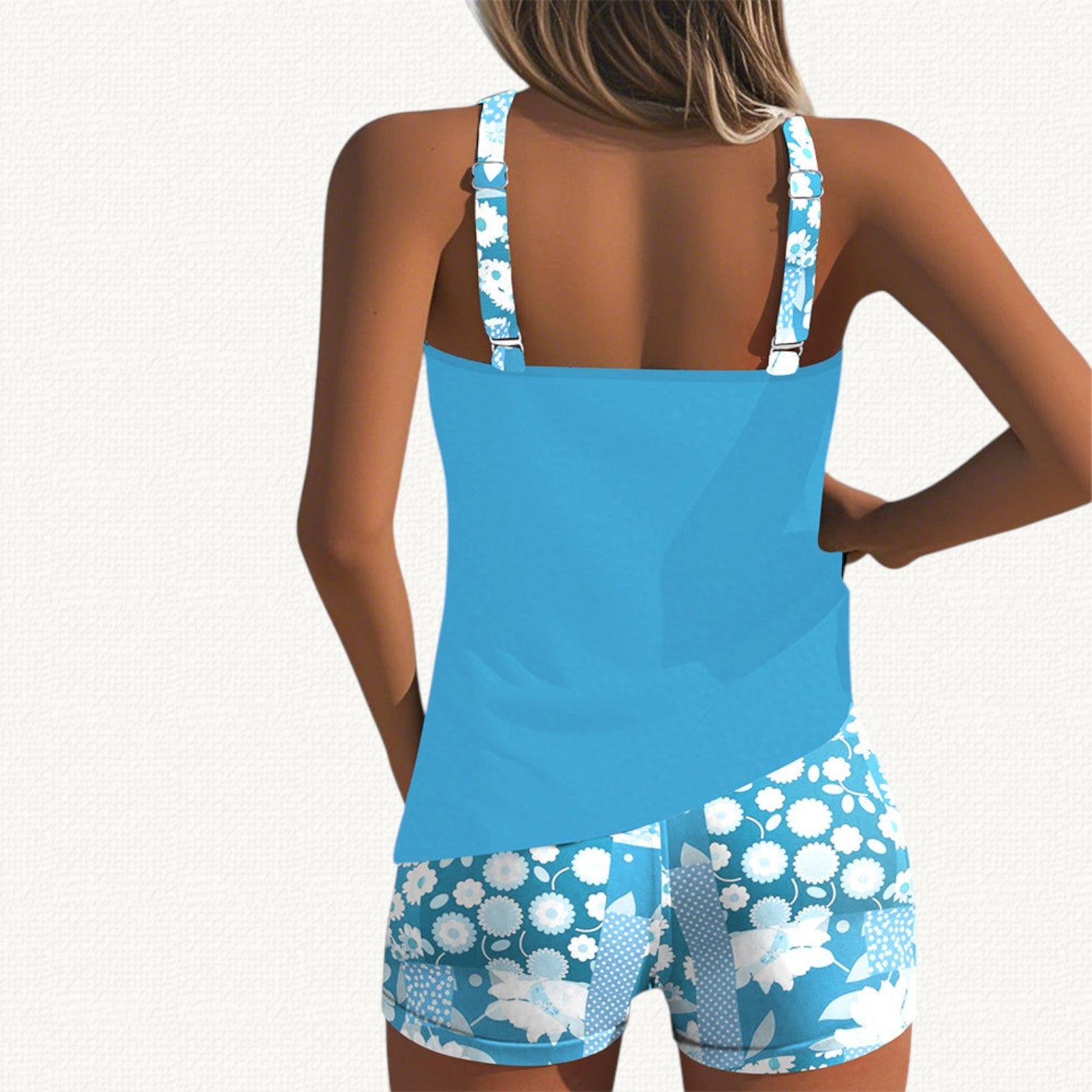 Vera | Tankini floral con short suelto NuaBy - Azul