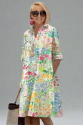 Vestido midi Paige con estampado de flores multicolor