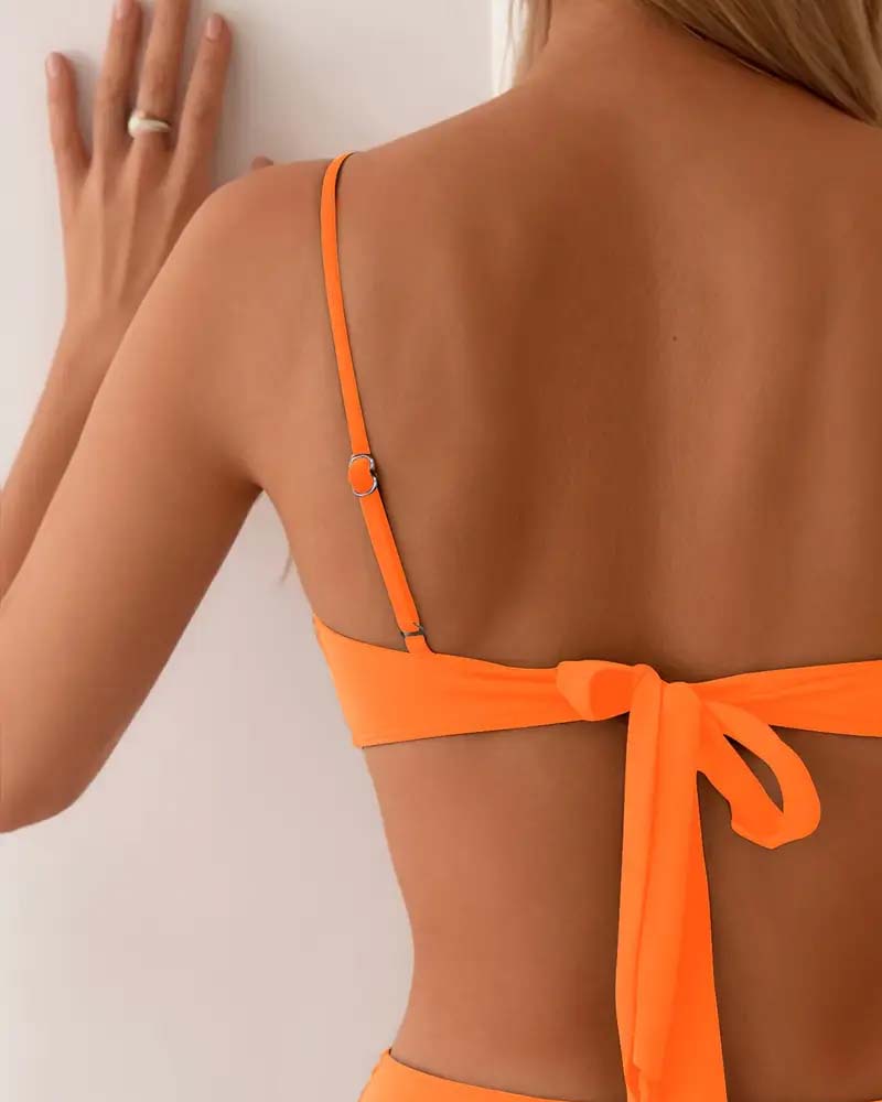 Alejandra | Bikini de dos piezas elegante Naranja