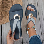Sandalias Zéphiriane azules con soporte ajustable