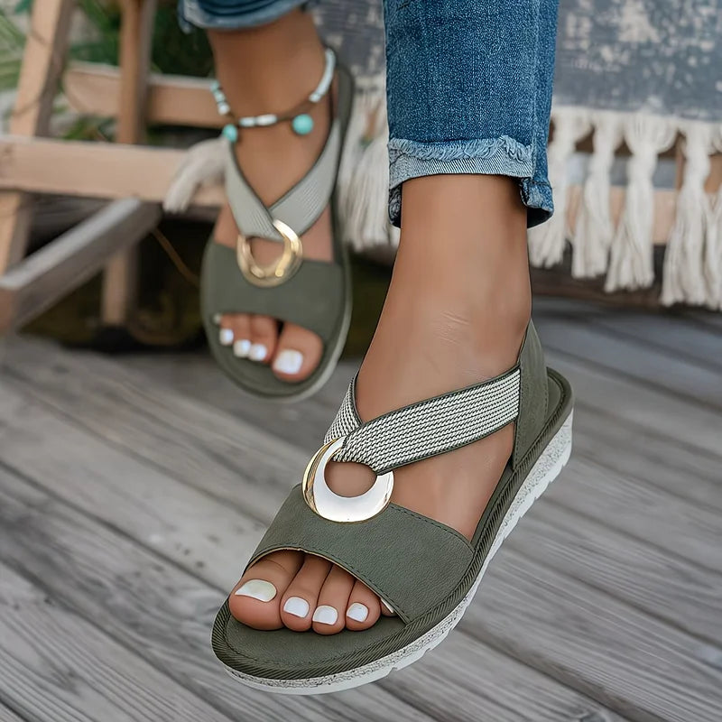 Sandalias Zéphiriane azules con soporte ajustable
