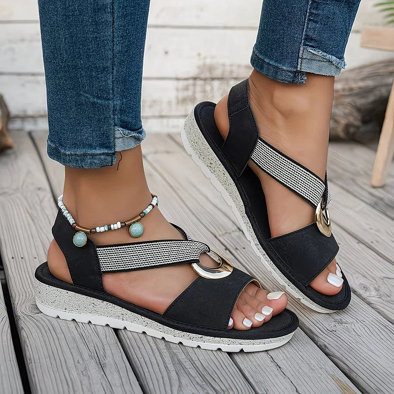 Sandalias Zéphiriane negras con soporte ajustable