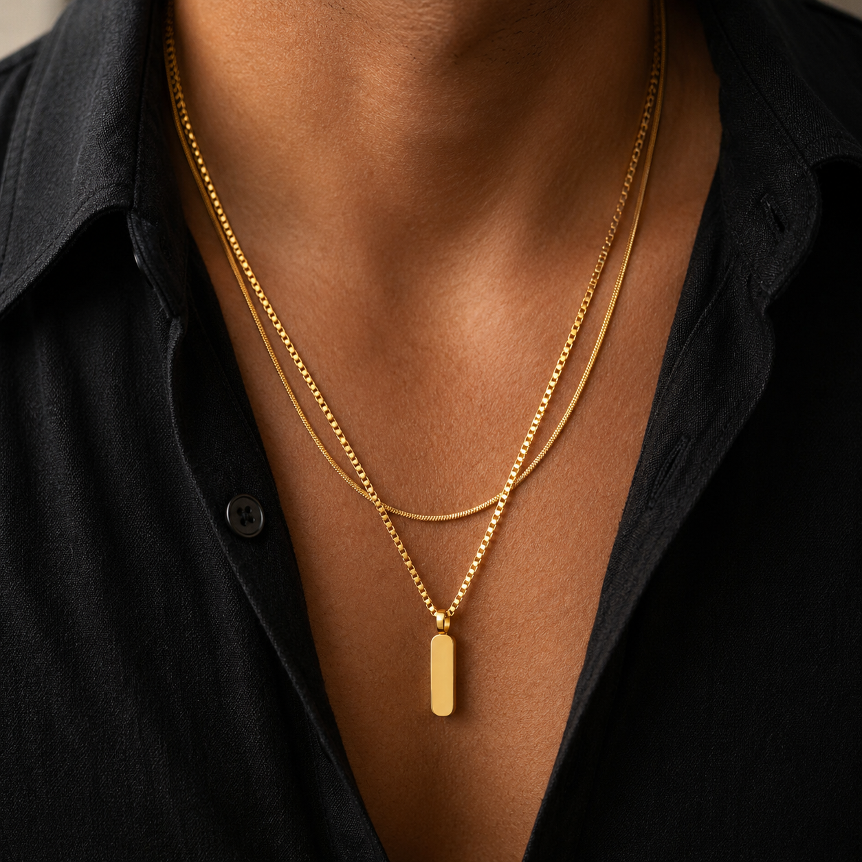 Duo de colliers avec pendentif minimaliste