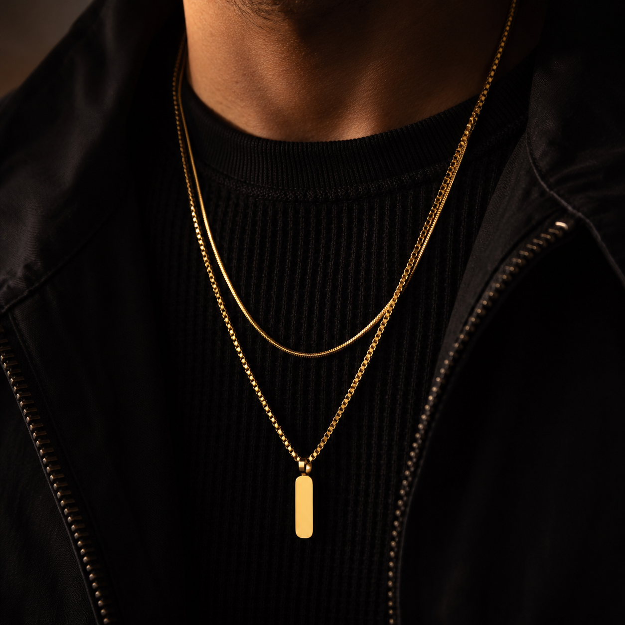 Duo de colliers avec pendentif minimaliste