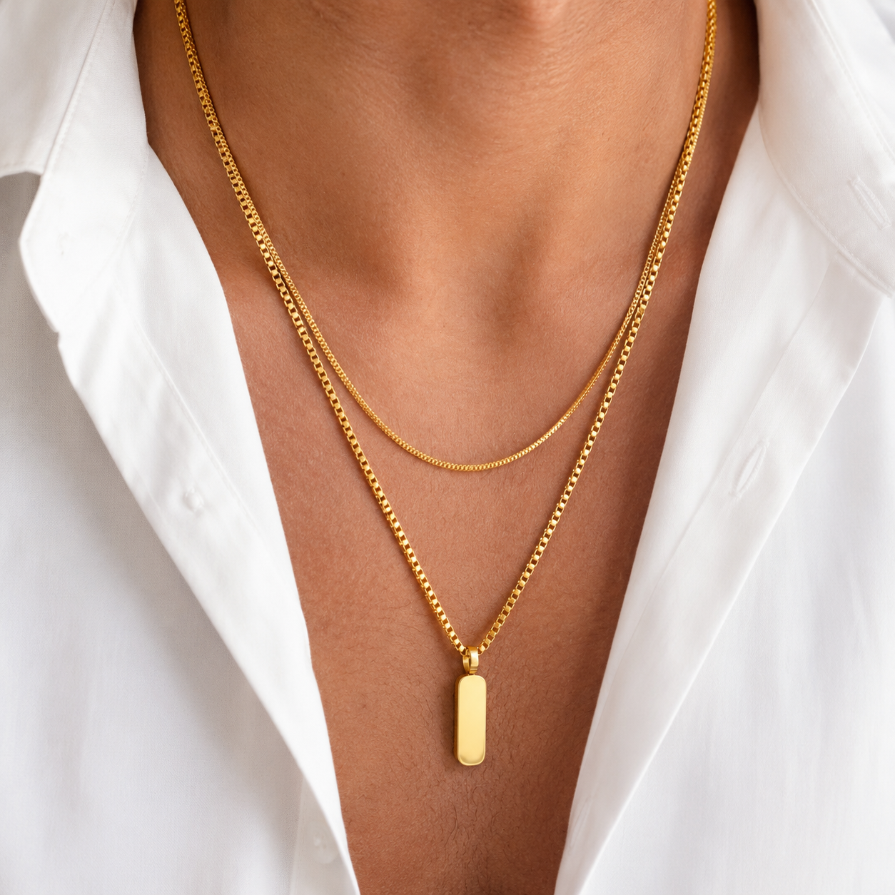 Duo de colliers avec pendentif minimaliste