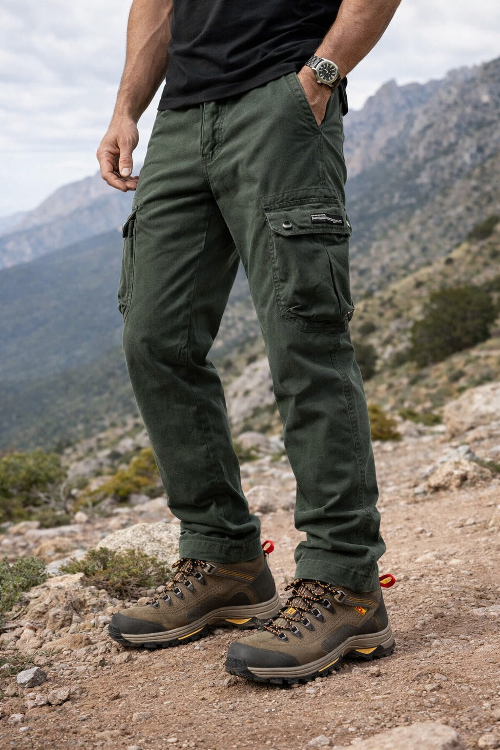 Pantalones cargo tácticos color negro