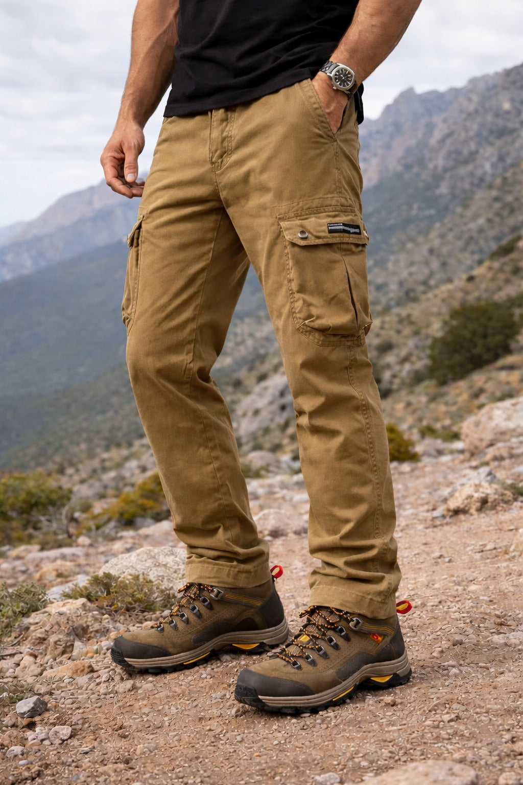 Pantalones cargo tácticos color gris
