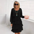 Madeleine | Vestido fluido de capas con volantes NuaBy - Azul