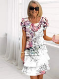 Colette | Vestido fluido floral con volantes NuaBy - Blanco