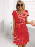 Geneviève | Vestido fluido rojo con volantes NuaBy - Rojo