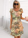 Danielle | Vestido fluido estampado con volantes NuaBy - Multicolor