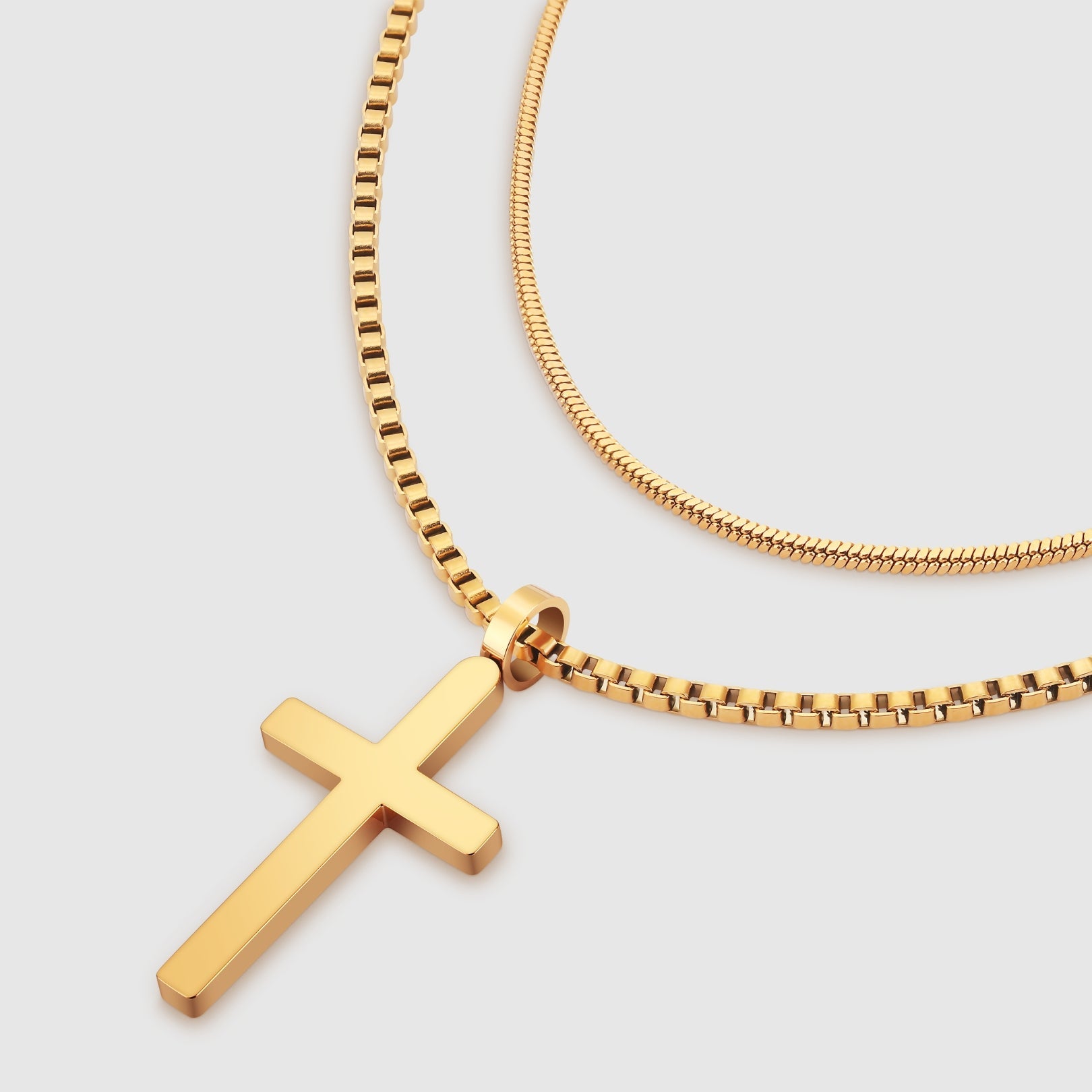 Dúo de collares con cruz clásica