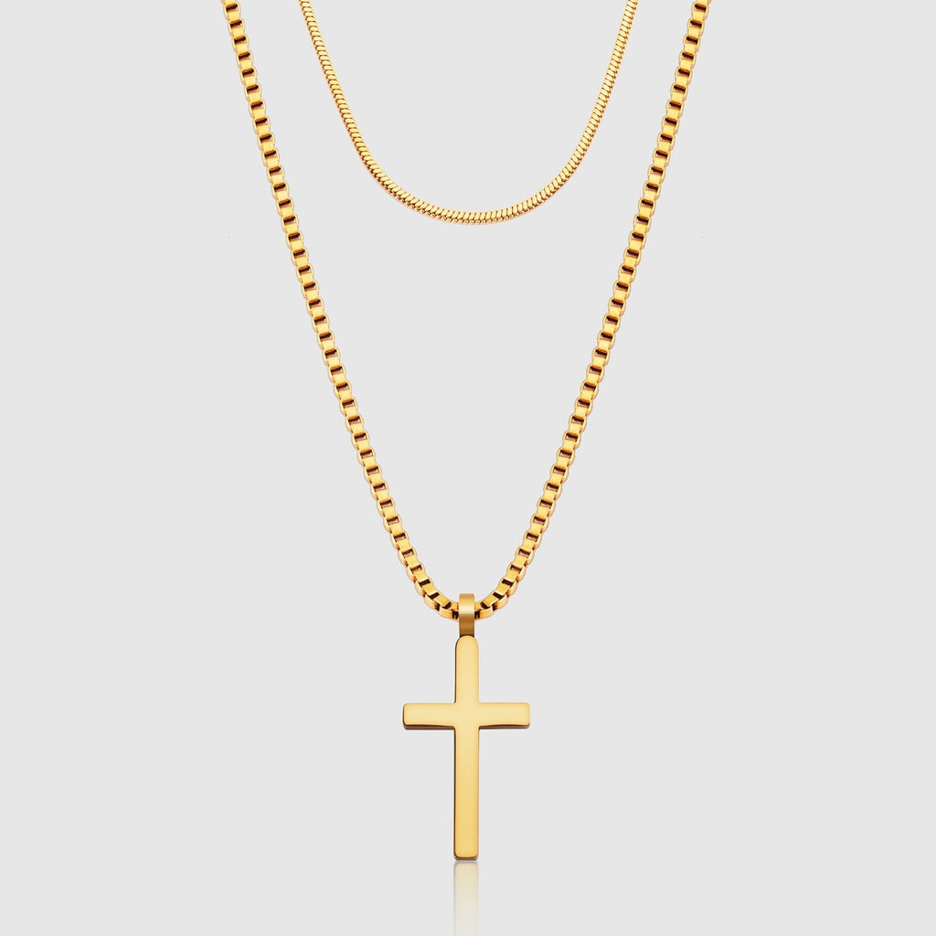 Dúo de collares con cruz clásica