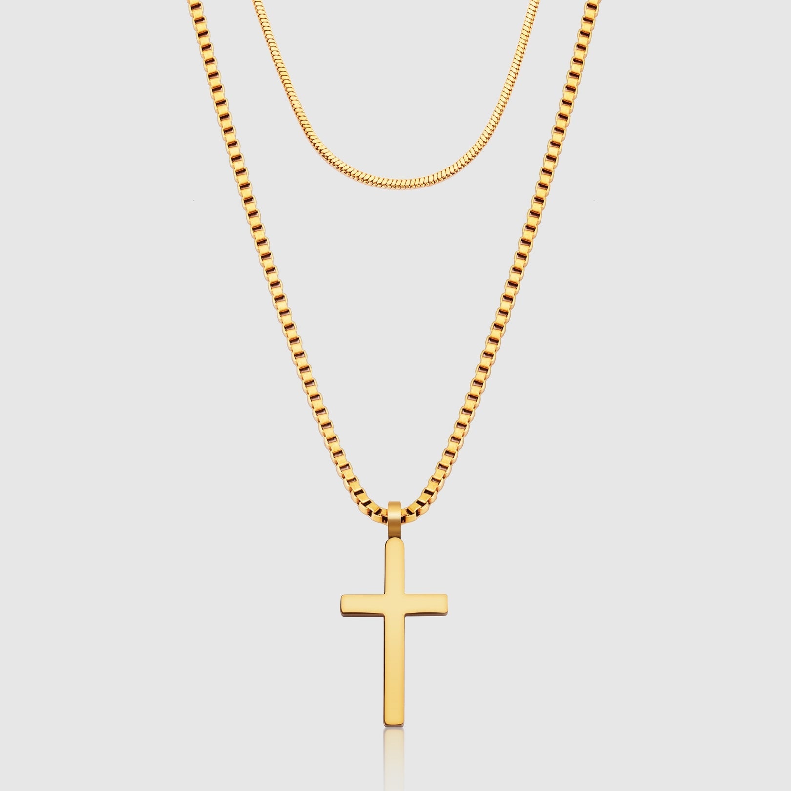 Dúo de collares con cruz clásica