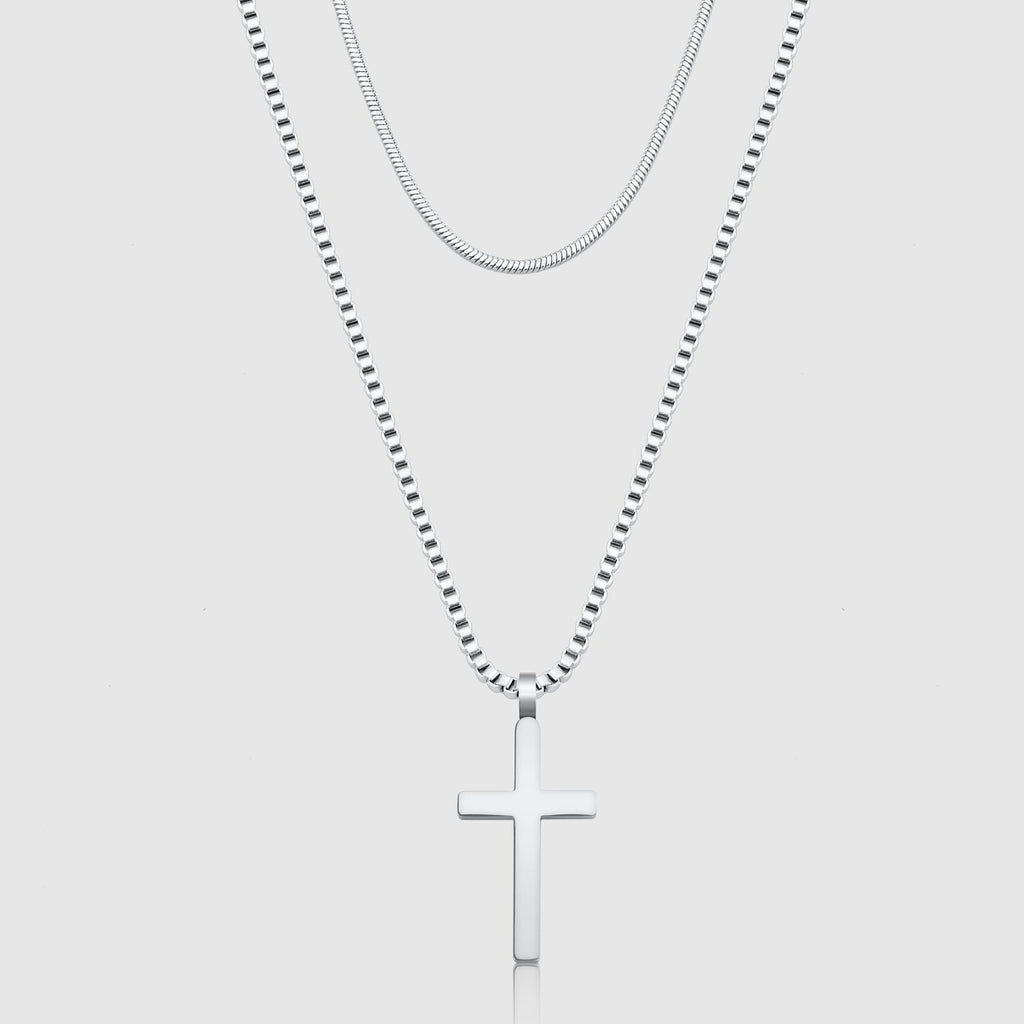 Dúo de collares con cruz clásica