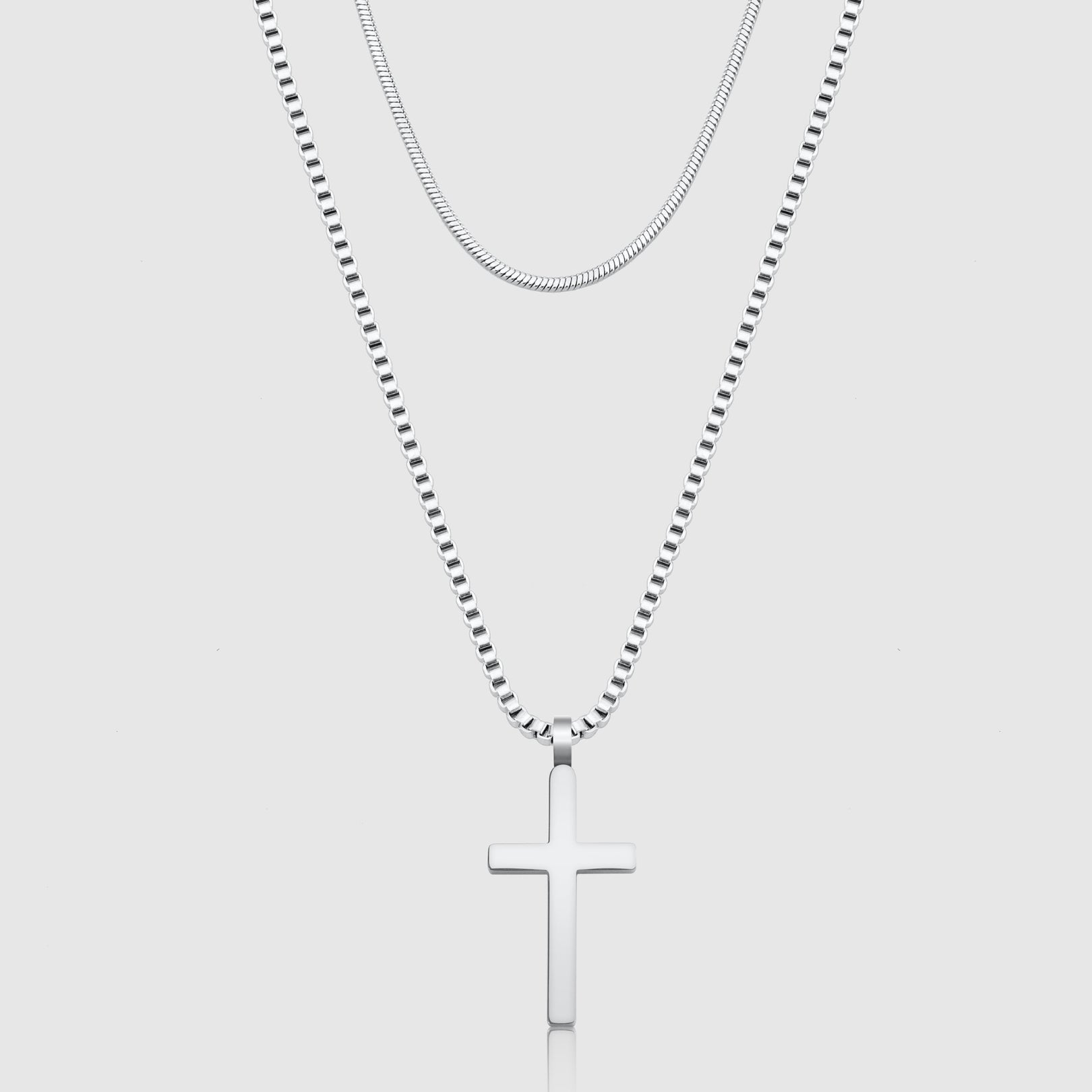 Dúo de collares con cruz clásica
