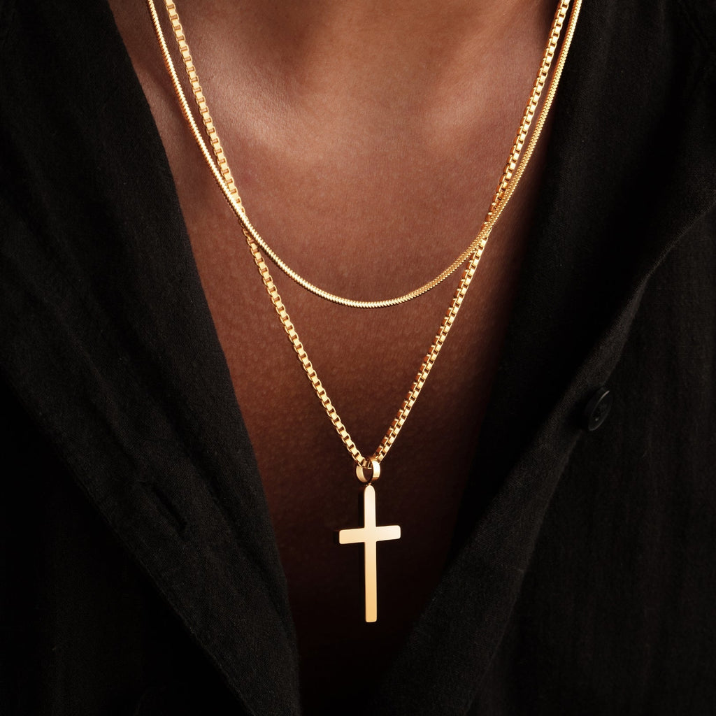 Dúo de collares con cruz clásica