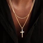 Dúo de collares con cruz clásica