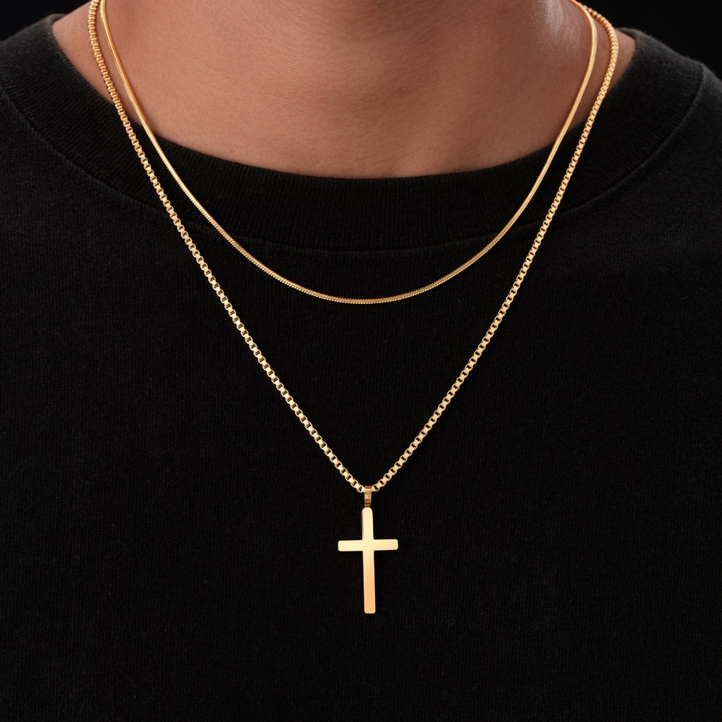 Dúo de collares con cruz clásica
