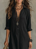 Willow | Vestido maxi con silueta favorecedora - Negro