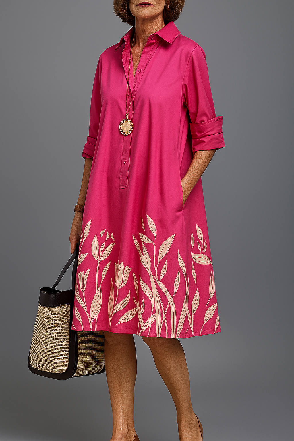 Grace vestido midi color rosa para mujer