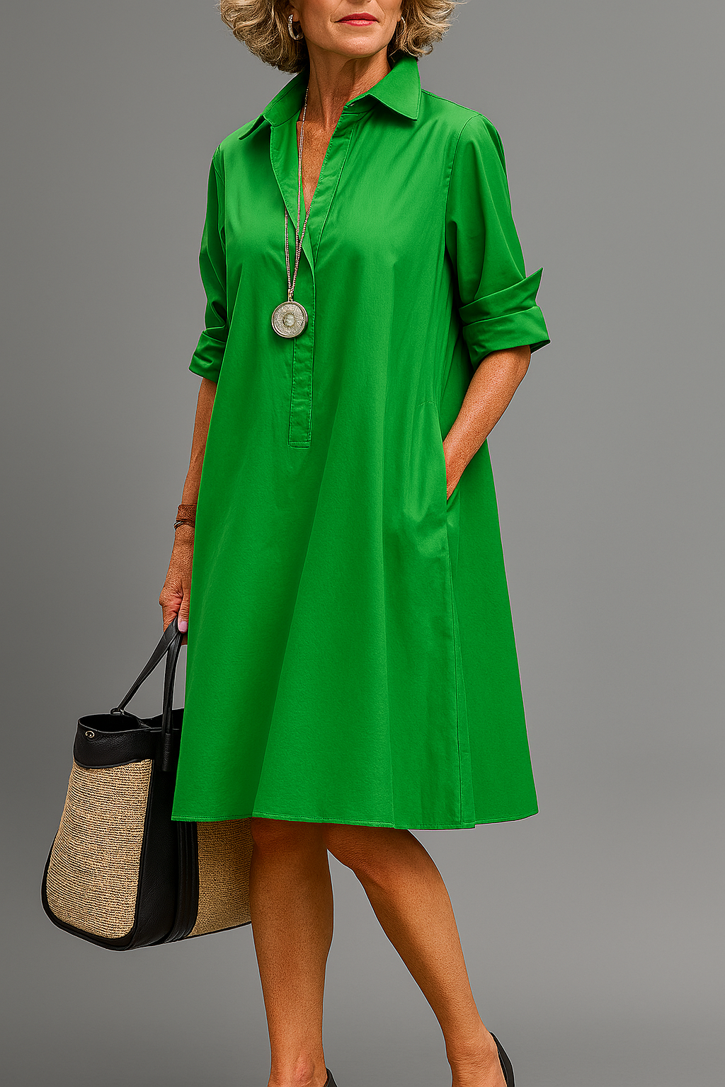 Riley vestido midi color verde para mujer