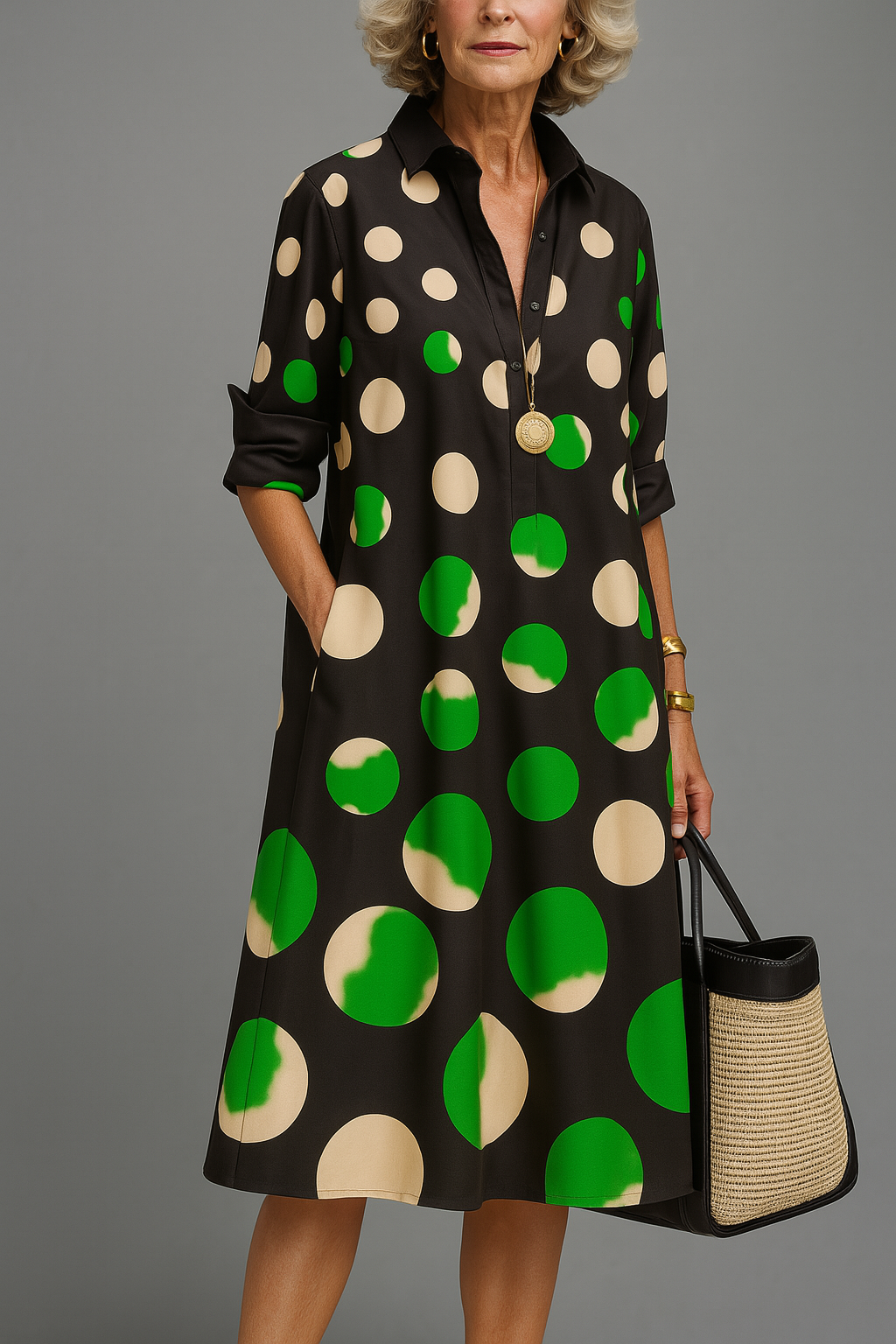 Naomi vestido midi color negro para mujer