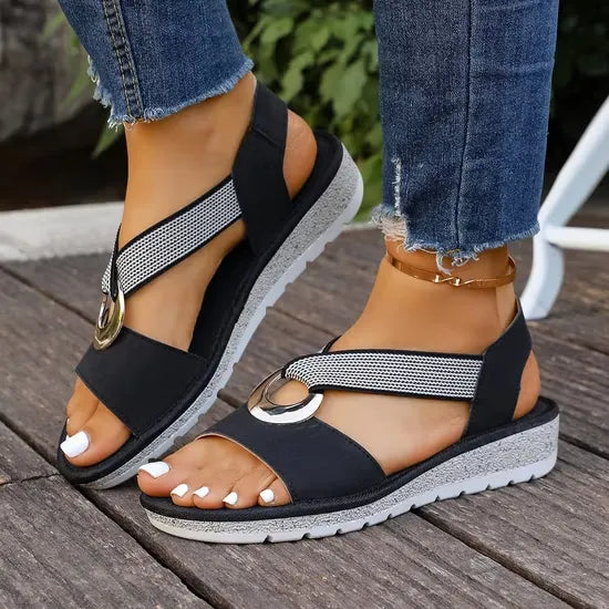 Sandalias Zéphiriane negras con soporte ajustable