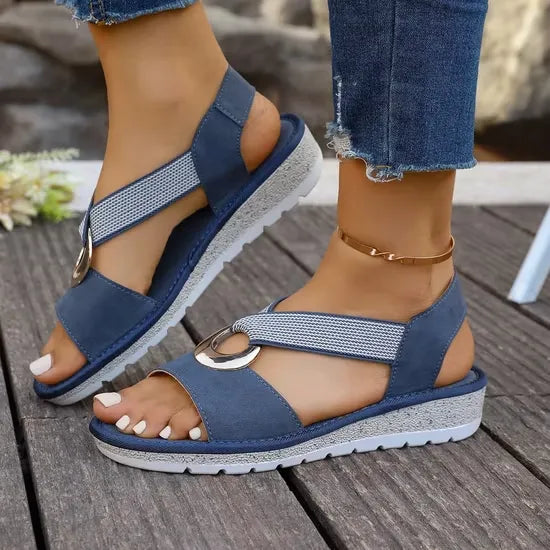 Sandalias Zéphiriane azules con soporte ajustable