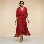 VESTIDO DE GASA MONICA CON ESCOTE EN V