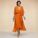 VESTIDO DE GASA MONICA CON ESCOTE EN V