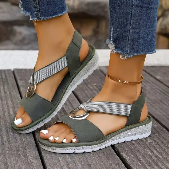 Sandalias Zéphiriane azules con soporte ajustable