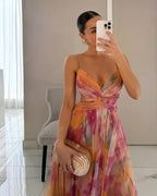 GISELLE - ENCANTADOR VESTIDO LARGO CON ESTAMPADO FLORAL