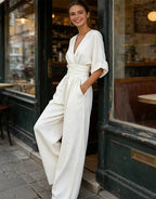 DANIELA - MONO ELEGANTE DE ESCOTE EN V Y PIERNA ANCHA